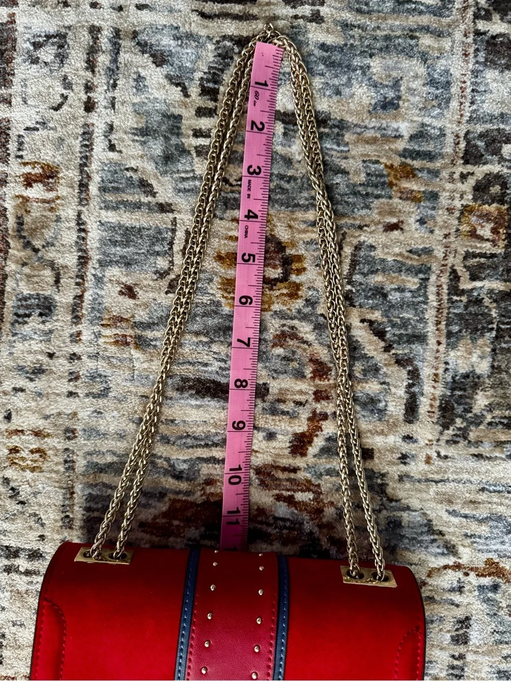 Topshop Red and Gold Panther Emblem Mini Shoulder Crossbody Bag